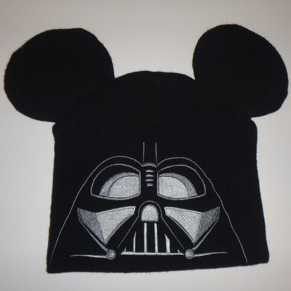 Disney Other - Disney Parks Star Wars Darth Vader Mickey Ears Knit Black Beanie Hat Cap